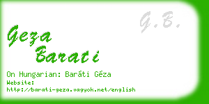 geza barati business card