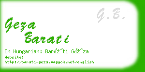 geza barati business card